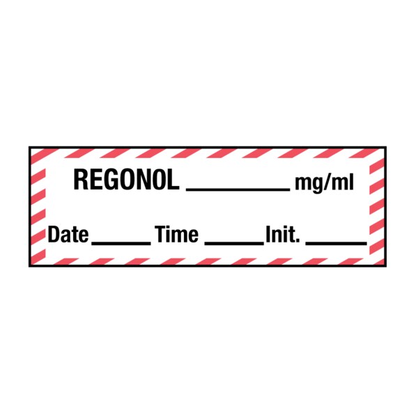 Tape, Regonol 1/2" x 500" White w/Red stripes & Black